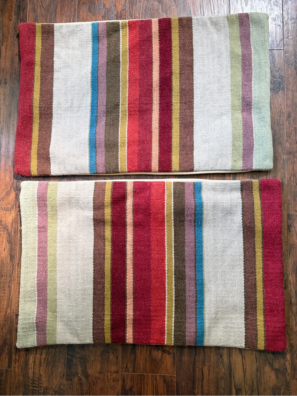 Pottery Barn Wool Dexter dhurrie Stripe Lumbar Throw Pillow Cover set